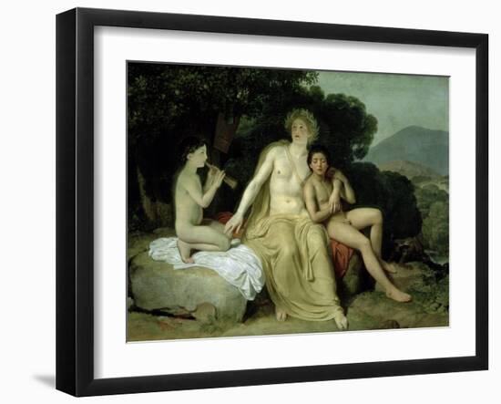 Apollo with Hyacinthus and Cyparissus Singing and Playing, 1831-34-Aleksandr Andreevich Ivanov-Framed Giclee Print