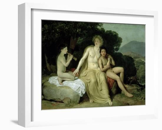 Apollo with Hyacinthus and Cyparissus Singing and Playing, 1831-34-Aleksandr Andreevich Ivanov-Framed Giclee Print