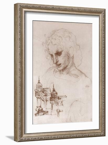 Apostle and Towers-Leonardo da Vinci-Framed Giclee Print