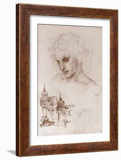 Apostle and Towers-Leonardo da Vinci-Framed Giclee Print