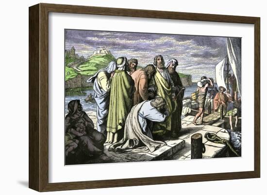 Apostle Paul Leaving His Friends to Spread Christianity in Asia Minor-null-Framed Giclee Print