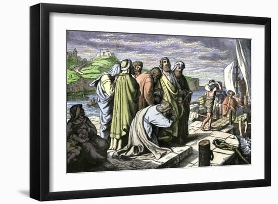 Apostle Paul Leaving His Friends to Spread Christianity in Asia Minor-null-Framed Giclee Print