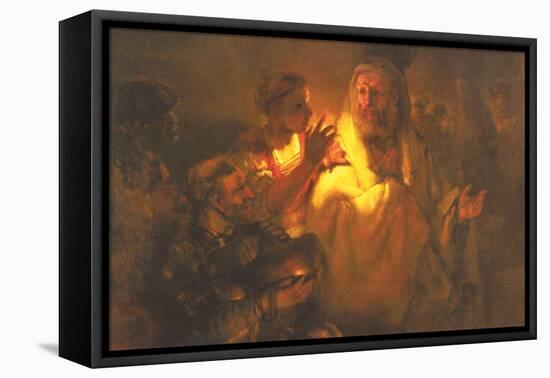 Apostle Peter Denied Christ-Rembrandt van Rijn-Framed Stretched Canvas