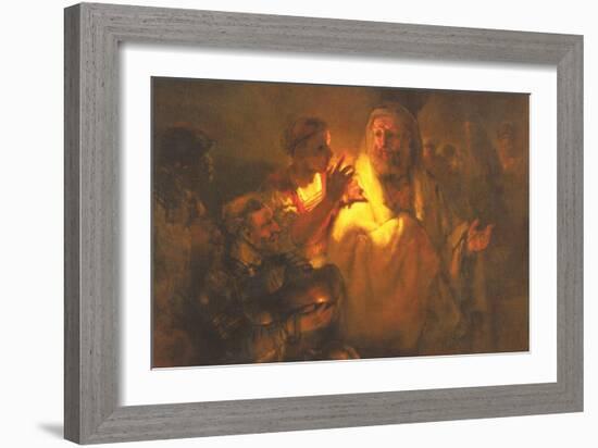 Apostle Peter Denied Christ-Rembrandt van Rijn-Framed Art Print