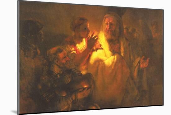 Apostle Peter Denied Christ-Rembrandt van Rijn-Mounted Art Print