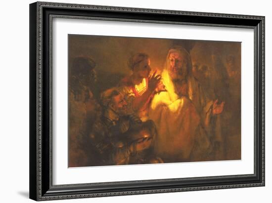 Apostle Peter Denied Christ-Rembrandt van Rijn-Framed Premium Giclee Print