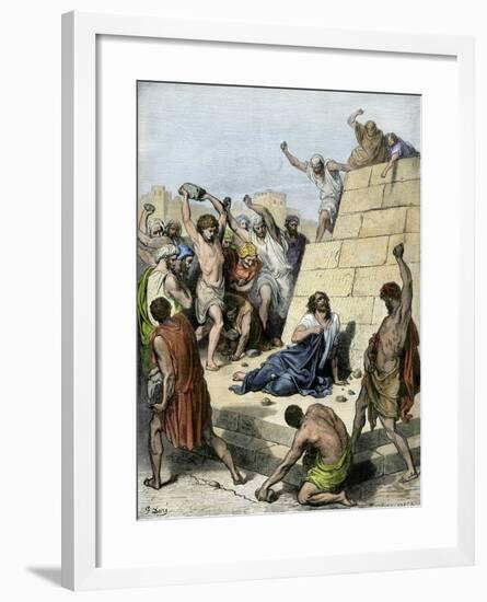 Apostle Stephen Stoned to Death for Preaching Christianity, 36 Ad-null-Framed Giclee Print