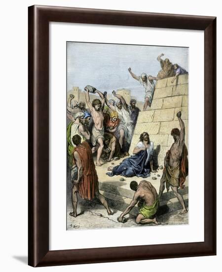 Apostle Stephen Stoned to Death for Preaching Christianity, 36 Ad-null-Framed Giclee Print