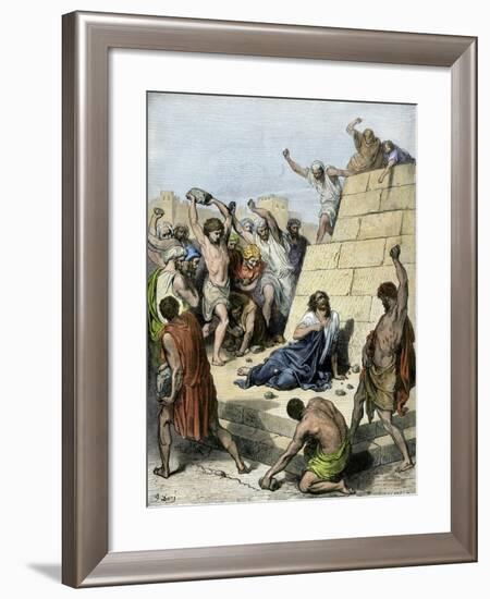 Apostle Stephen Stoned to Death for Preaching Christianity, 36 Ad-null-Framed Giclee Print