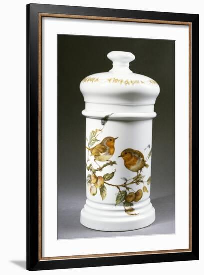 Apothecary Jar Decorated with Birds-null-Framed Giclee Print