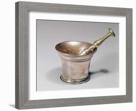 Apothecary's Pestle and Mortar, Early 18th Century (Brass and Copper)-English-Framed Giclee Print