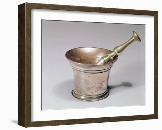 Apothecary's Pestle and Mortar, Early 18th Century (Brass and Copper)-English-Framed Giclee Print
