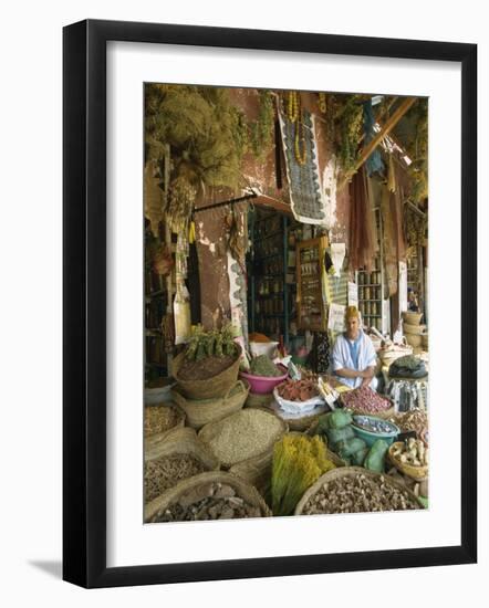 Apothecary Stall in Rahba Kedima, the Medina, Marrakech, Morroco, North Africa, Africa-Lee Frost-Framed Photographic Print