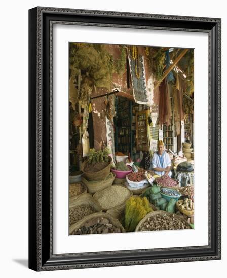 Apothecary Stall in Rahba Kedima, the Medina, Marrakech, Morroco, North Africa, Africa-Lee Frost-Framed Photographic Print