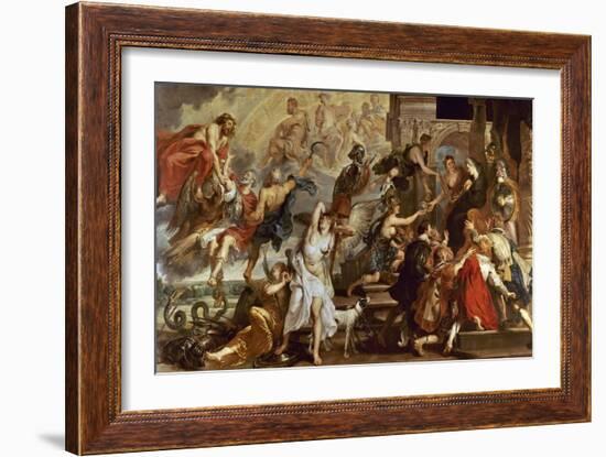 Apotheosis of Henry Iv of France And Regency of Maria of Medici-Peter Paul Rubens-Framed Giclee Print