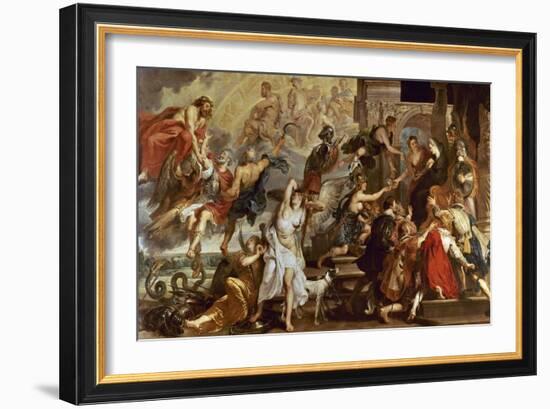 Apotheosis of Henry Iv of France And Regency of Maria of Medici-Peter Paul Rubens-Framed Giclee Print