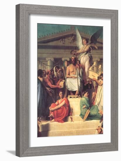 Apotheosis of Homer-Jean-Auguste-Dominique Ingres-Framed Art Print