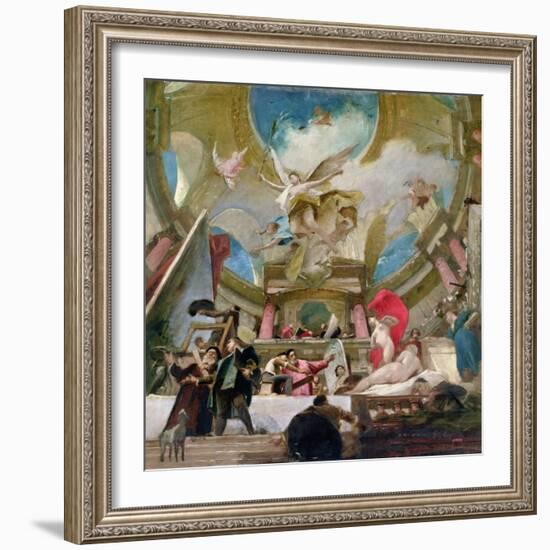 Apotheosis of the Renaissance, Study for the Decoration of the Staircase in the Kunsthistorisches M-Mihaly Munkacsy-Framed Giclee Print