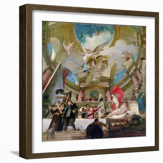 Apotheosis of the Renaissance, Study for the Decoration of the Staircase in the Kunsthistorisches M-Mihaly Munkacsy-Framed Giclee Print