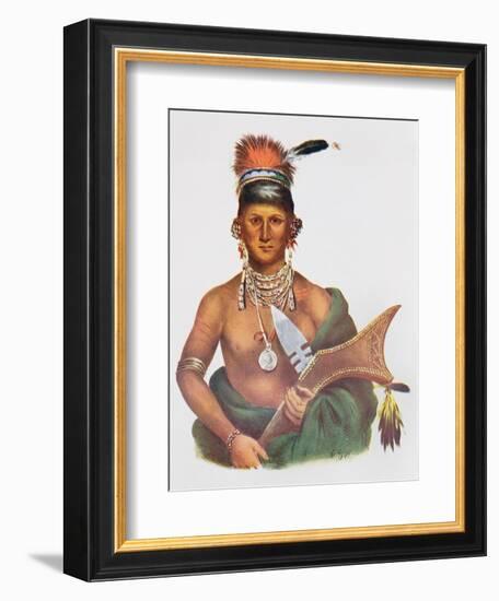 Appanoose, a Sauk Chief, 1837, Illustration from 'The Indian Tribes of North America, Vol.2', by…-George Cooke-Framed Giclee Print