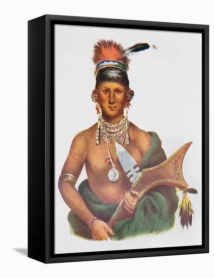 Appanoose, a Sauk Chief, 1837, Illustration from 'The Indian Tribes of North America, Vol.2', by…-George Cooke-Framed Premier Image Canvas