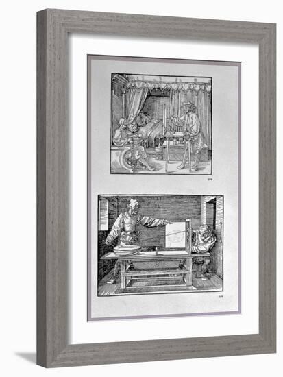 Apparatus for Translating Three-Dimensional Objects into Two-Dimensional Drawings-Albrecht Dürer-Framed Giclee Print