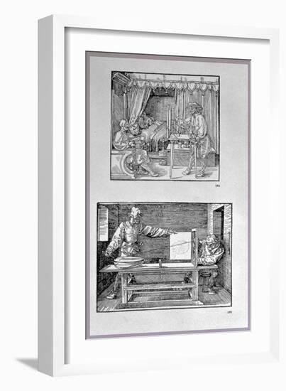 Apparatus for Translating Three-Dimensional Objects into Two-Dimensional Drawings-Albrecht Dürer-Framed Giclee Print