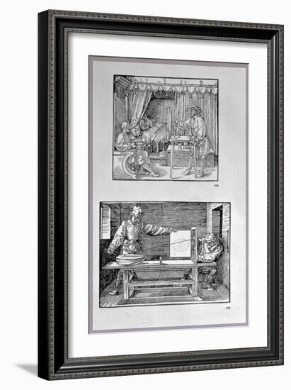 Apparatus for Translating Three-Dimensional Objects into Two-Dimensional Drawings-Albrecht Dürer-Framed Giclee Print