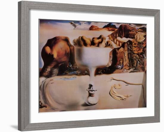 Apparition of a Face and Fruit Dish on a Beach, c.1938-Salvador Dalí-Framed Art Print