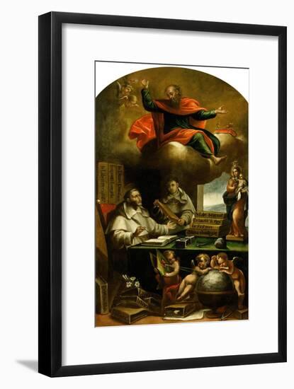 Apparition of Saint Paul to Saint Albert the Great and Saint Thomas Aquinas-Alonso Antonio Villamor-Framed Giclee Print