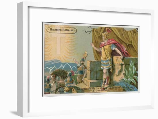 Apparition of the Cross Announcing Victory to Constantine at the Battle of Milvian Bridge, 312-null-Framed Giclee Print