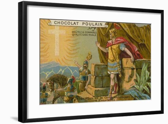 Apparition of the Cross Announcing Victory to Constantine at the Battle of Milvian Bridge, 312-null-Framed Giclee Print