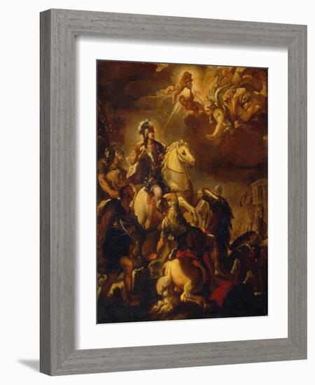 Apparition of the Cross to Constantine-Luca Giordano-Framed Giclee Print