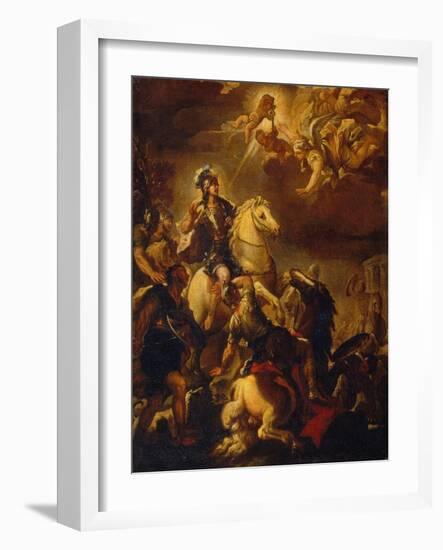 Apparition of the Cross to Constantine-Luca Giordano-Framed Giclee Print