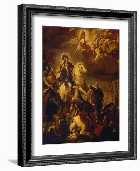 Apparition of the Cross to Constantine-Luca Giordano-Framed Giclee Print