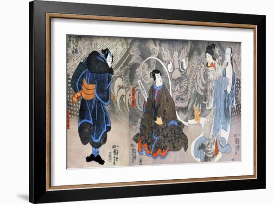 Apparition of the Monstrous Cat-Kuniyoshi Utagawa-Framed Art Print