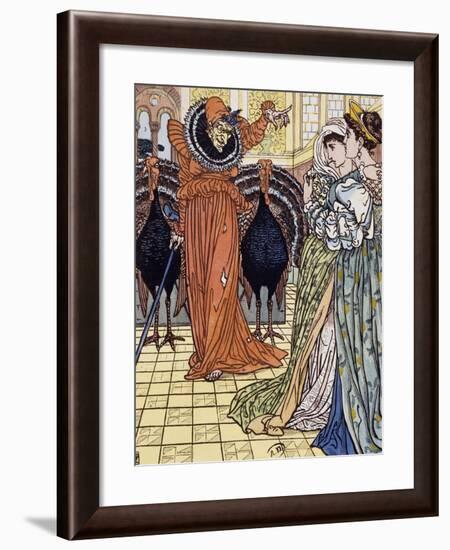 Apparition of Witch Accompanied by Two Peacocks, Engraving from Drawing by Walter Crane-null-Framed Giclee Print