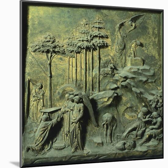 Appearance of Angels to Abraham and Sacrifice of Isaac-Lorenzo Ghiberti-Mounted Premium Giclee Print