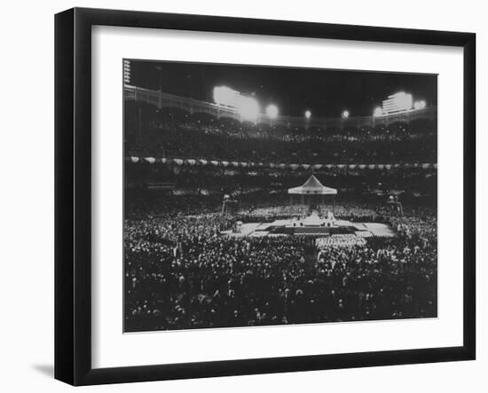 Appearance of Pope Paul VI for Roman Catholic Mass in New York Yankee Stadium-Ralph Morse-Framed Photographic Print