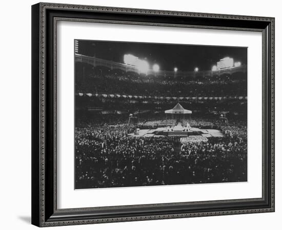 Appearance of Pope Paul VI for Roman Catholic Mass in New York Yankee Stadium-Ralph Morse-Framed Photographic Print