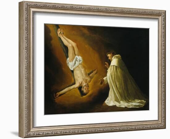 Appearance of Saint Peter to Saint Peter Nolasco-Francisco de Zurbarán-Framed Giclee Print