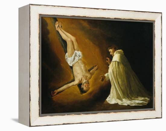 Appearance of Saint Peter to Saint Peter Nolasco-Francisco de Zurbarán-Framed Premier Image Canvas