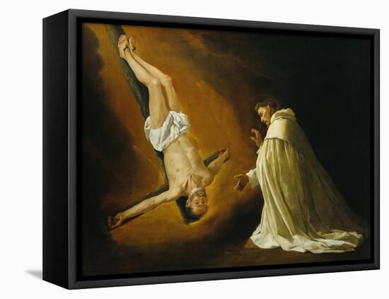 Appearance of Saint Peter to Saint Peter Nolasco-Francisco de Zurbarán-Framed Premier Image Canvas