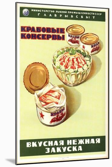 Appetizers of Canned Crabs-null-Mounted Art Print