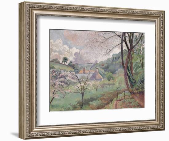 Apple Blossom, Riversbridge Farm, Blackpool, 1921-Lucien Pissarro-Framed Giclee Print