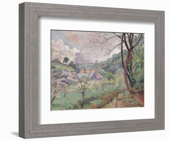 Apple Blossom, Riversbridge Farm, Blackpool, 1921-Lucien Pissarro-Framed Giclee Print