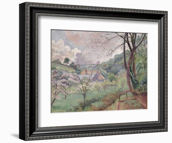 Apple Blossom, Riversbridge Farm, Blackpool, 1921-Lucien Pissarro-Framed Giclee Print