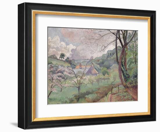 Apple Blossom, Riversbridge Farm, Blackpool, 1921-Lucien Pissarro-Framed Giclee Print