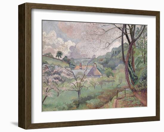 Apple Blossom, Riversbridge Farm, Blackpool, 1921-Lucien Pissarro-Framed Giclee Print