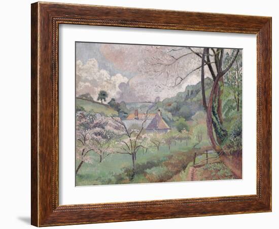 Apple Blossom, Riversbridge Farm, Blackpool, 1921-Lucien Pissarro-Framed Giclee Print